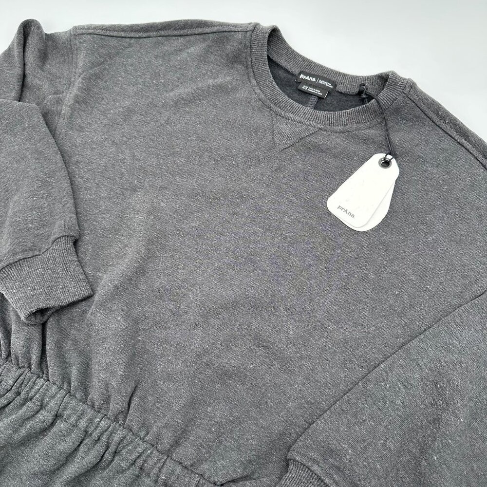 prAna Women's Cozy Up Pocket‎ Long Sleeve Hemp Blend Dress, Size XS, Charcoal